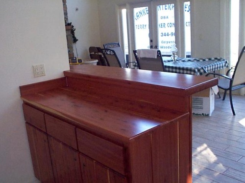 Aromatic cedar kitchen/bar