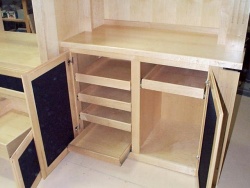 Solid wood media storage drawers are always dovetailed